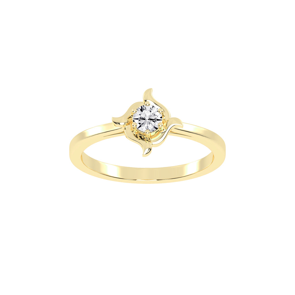Delornis floral round cut delicate lab diamond ring