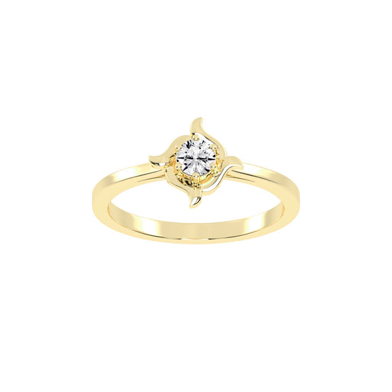 Delornis floral round cut delicate lab diamond ring
