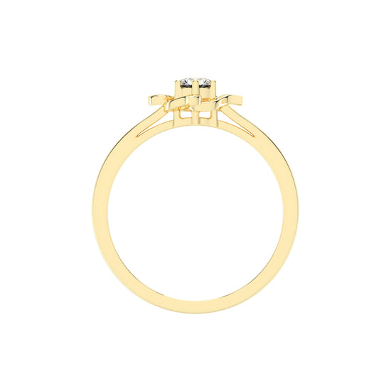 Delornis floral round cut delicate lab diamond ring