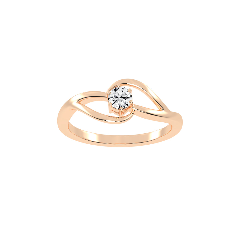 Delacera vintage round cut delicate lab diamond ring