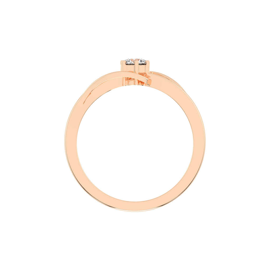 Delacera vintage round cut delicate lab diamond ring