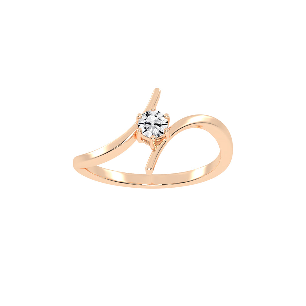 Delinetra bypass round cut delicate lab diamond ring