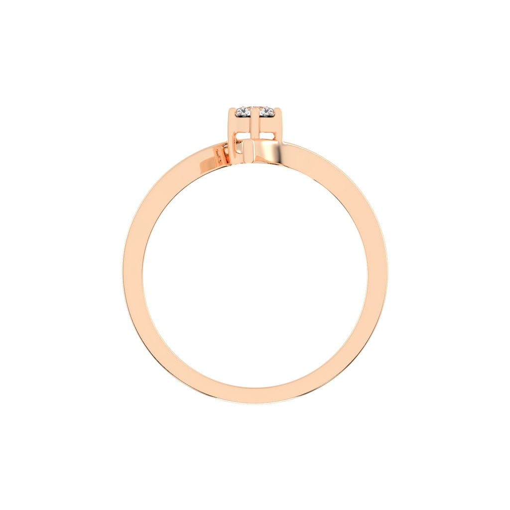 Delinetra bypass round cut delicate lab diamond ring