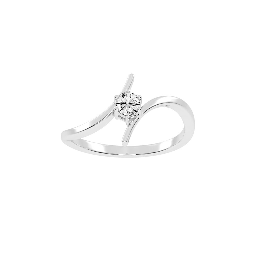 Delinetra bypass round cut delicate lab diamond ring