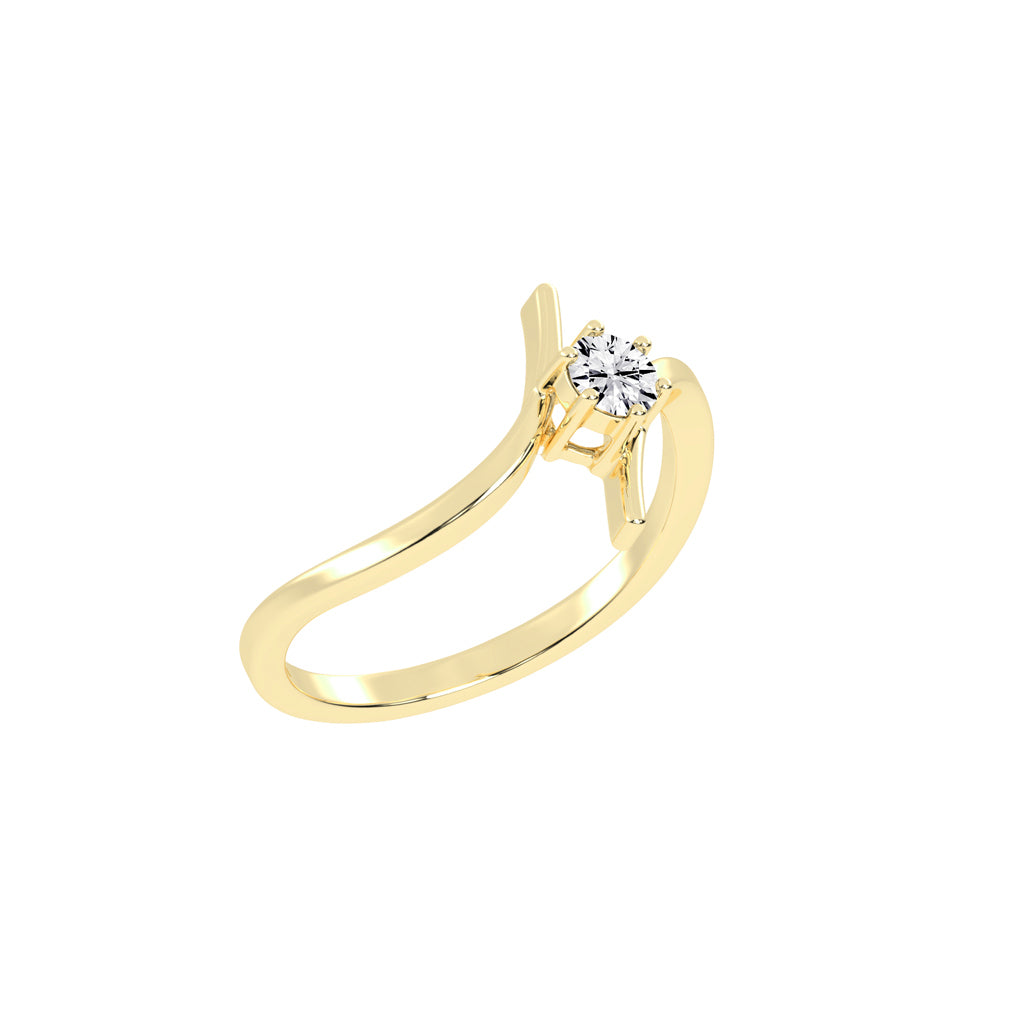 Delinetra bypass round cut delicate lab diamond ring