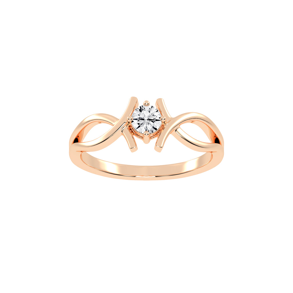 Delamura fancy round shape delicate lab diamond ring