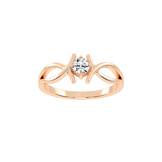 Delamura fancy round shape delicate lab diamond ring