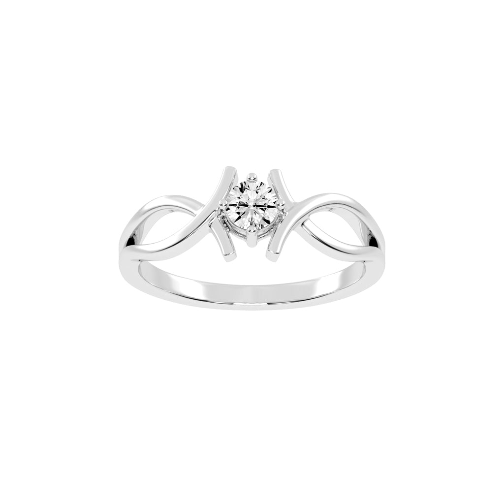 Delamura fancy round shape delicate lab diamond ring