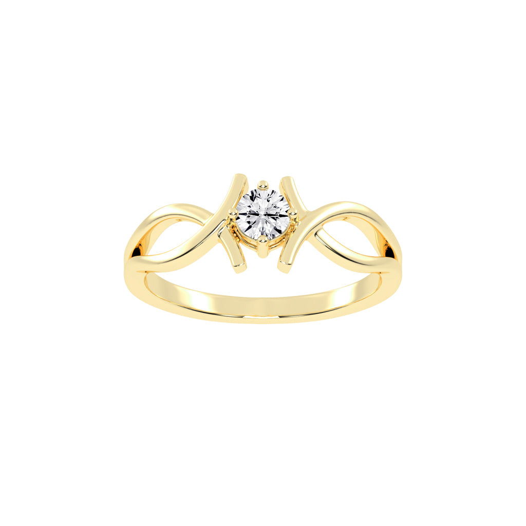 Delamura fancy round shape delicate lab diamond ring