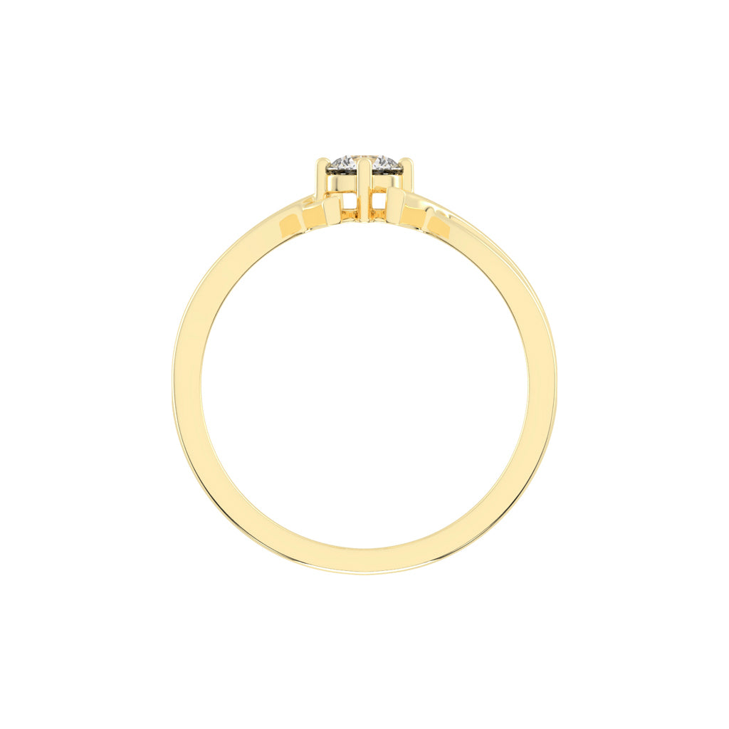 Delamura fancy round shape delicate lab diamond ring