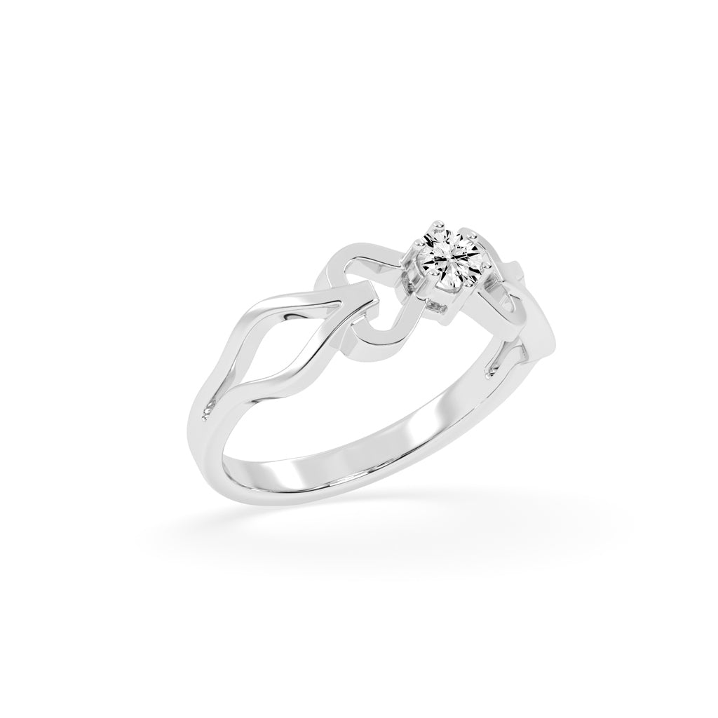 Delvaris glittering round cut delicate lab diamond ring