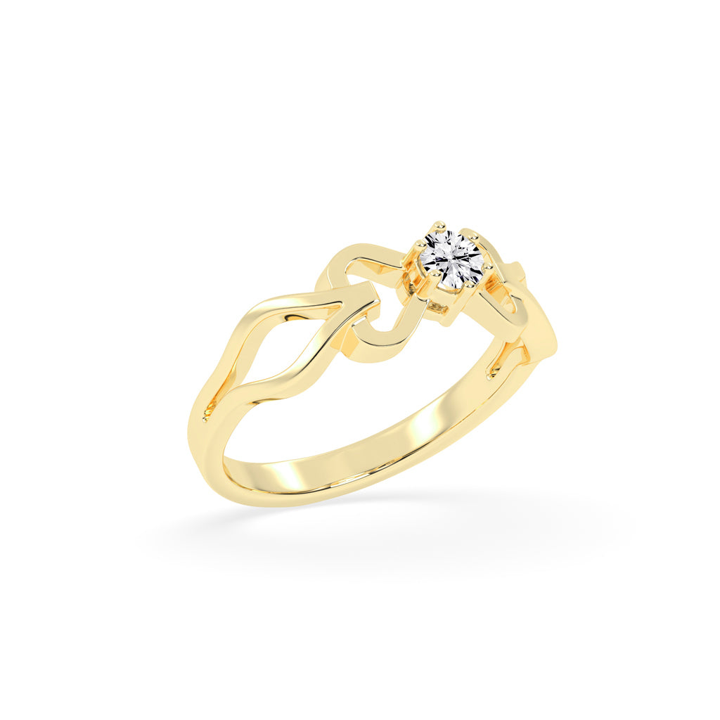 Delvaris glittering round cut delicate lab diamond ring