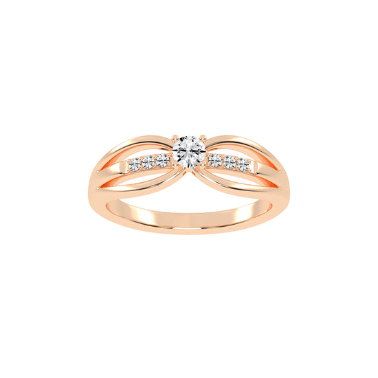 Delivella Split shank round cut delicate lab diamond ring