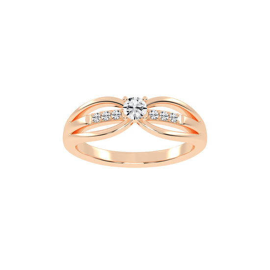 Delivella Split shank round cut delicate lab diamond ring