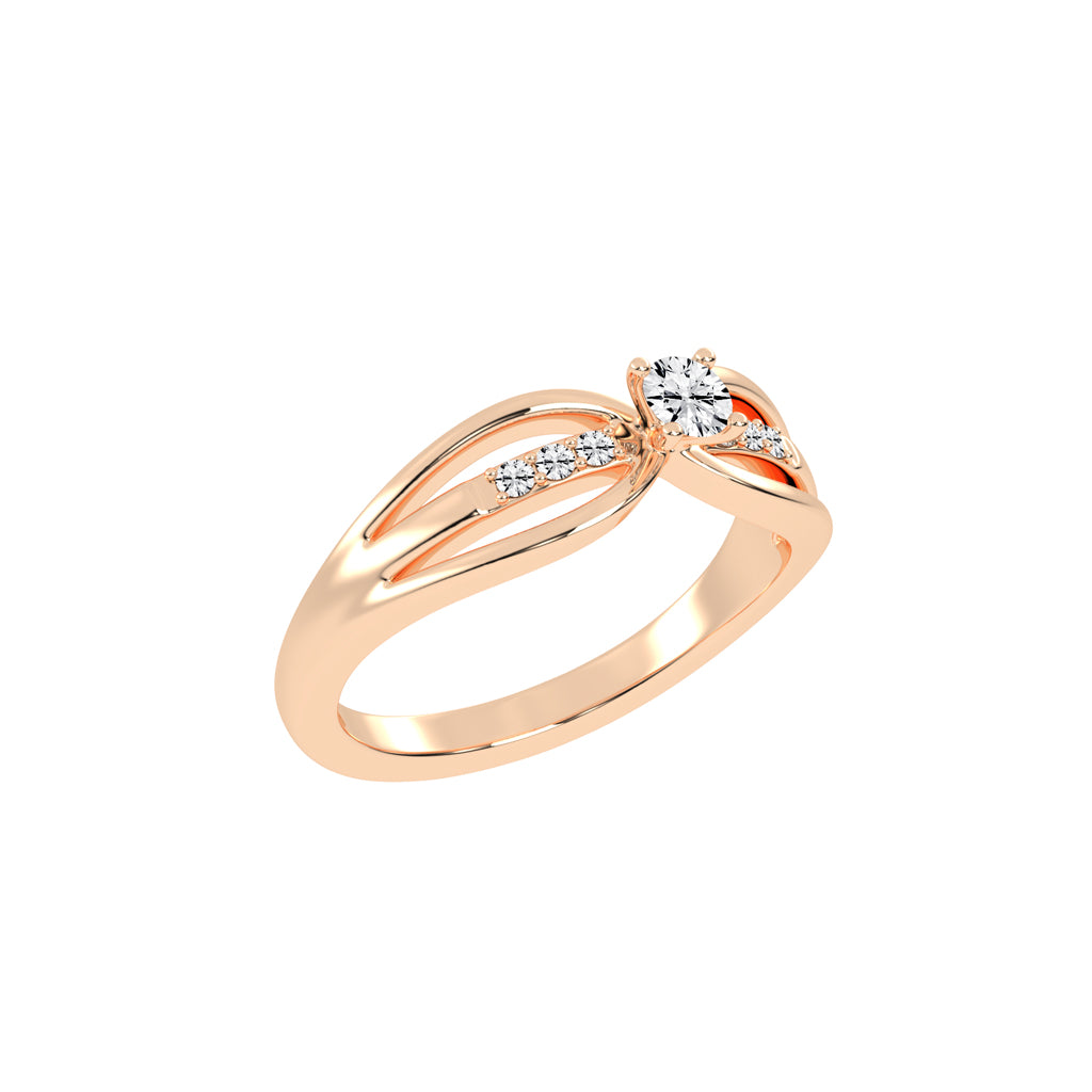 Delivella Split shank round cut delicate lab diamond ring