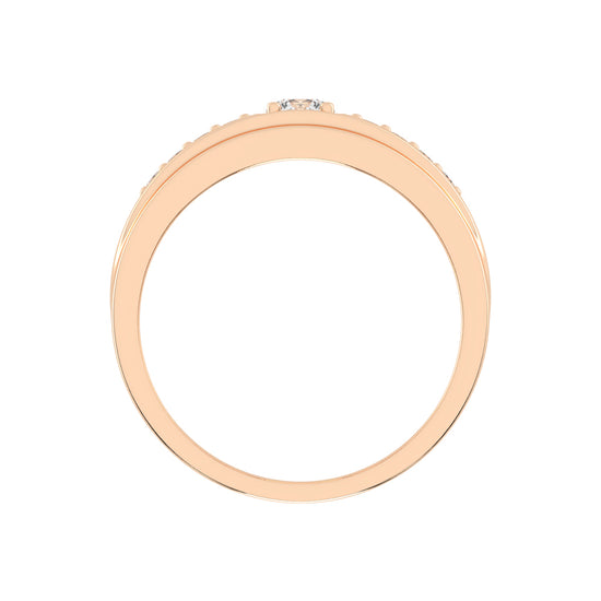 Crystelle round cut side stone lab diamond ring