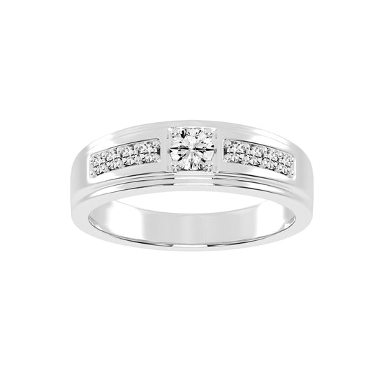 Crystelle round cut side stone lab diamond ring