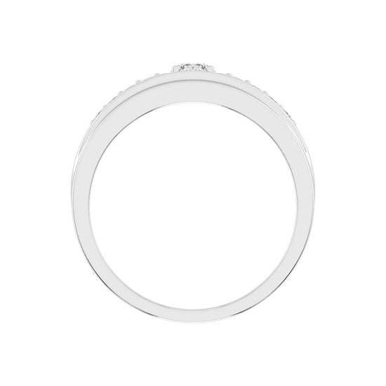 Crystelle round cut side stone lab diamond ring