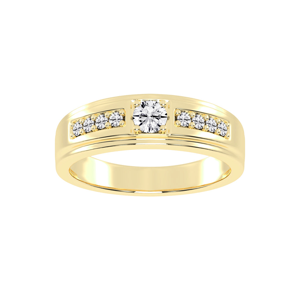 Crystelle round cut side stone lab diamond ring
