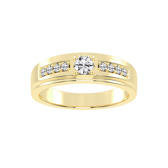 Crystelle round cut side stone lab diamond ring