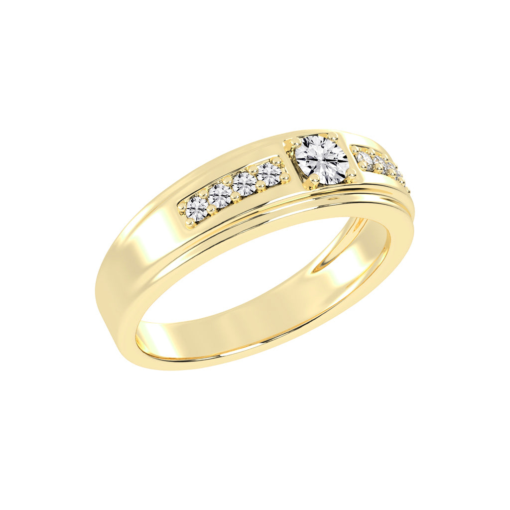 Crystelle round cut side stone lab diamond ring
