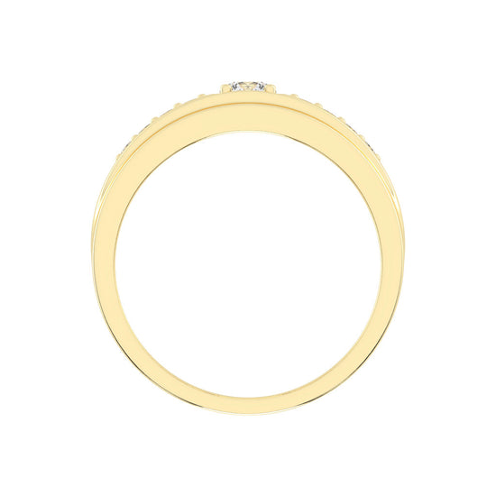 Crystelle round cut side stone lab diamond ring