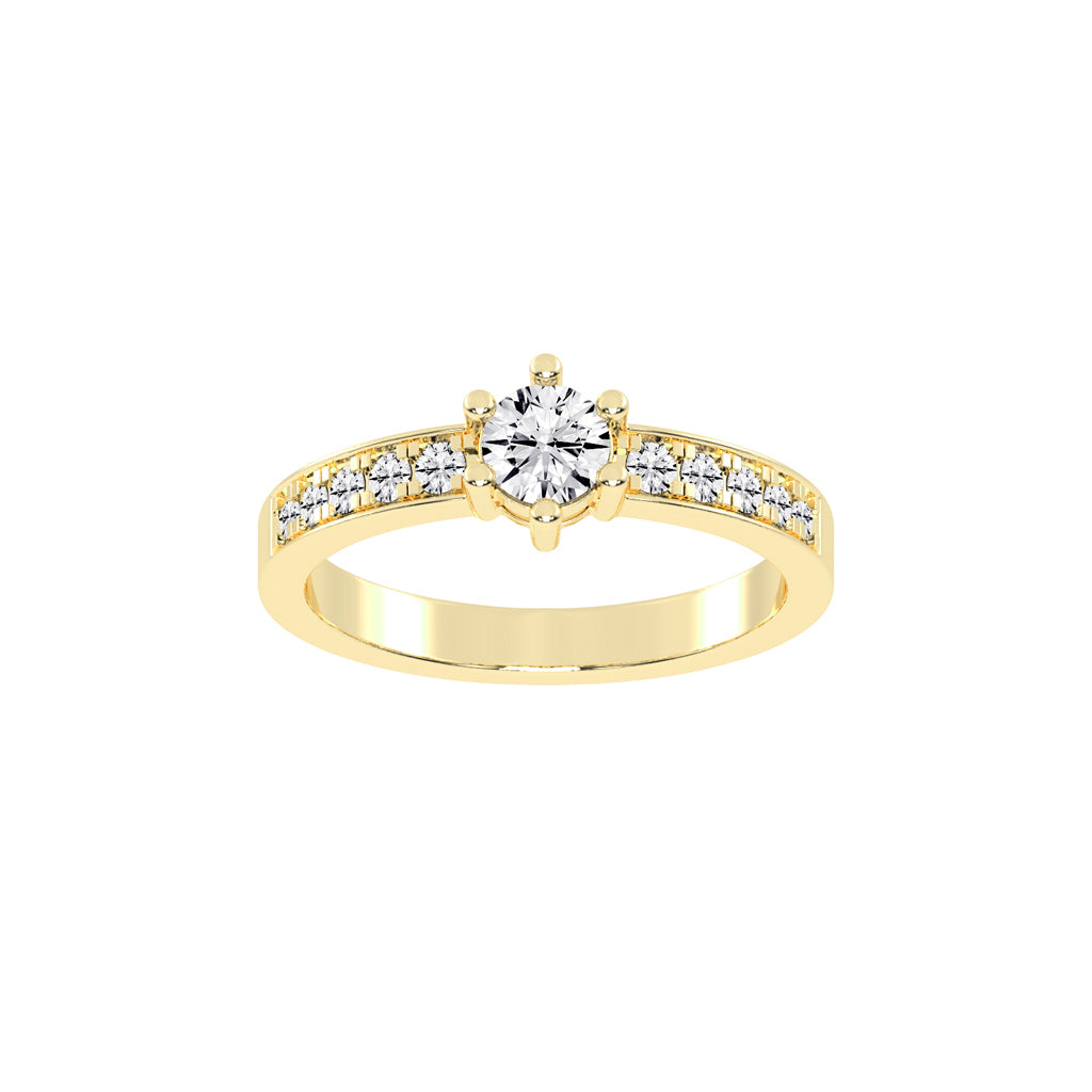 Aurineve channel setting round cut classic lab diamond ring