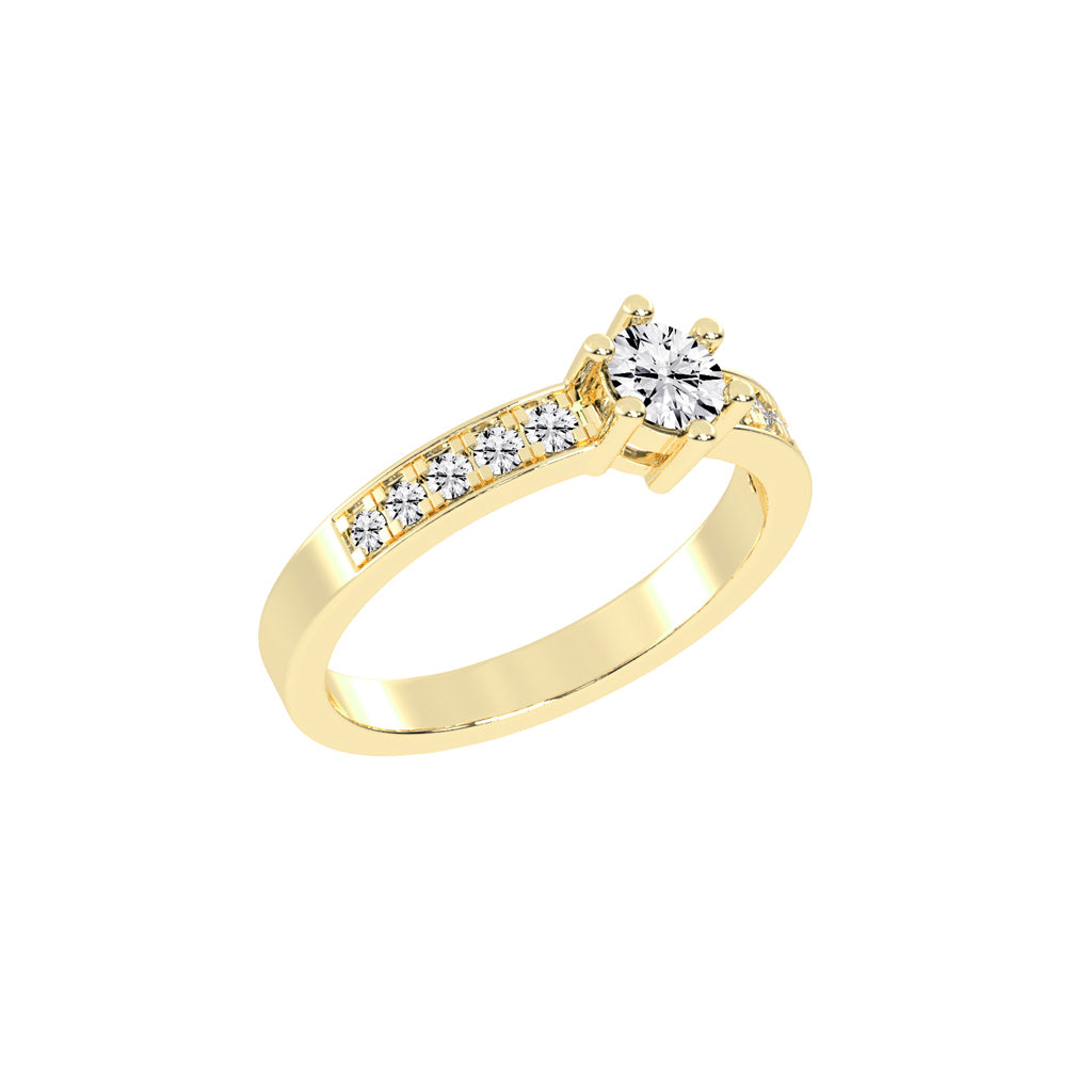 Aurineve channel setting round cut classic lab diamond ring