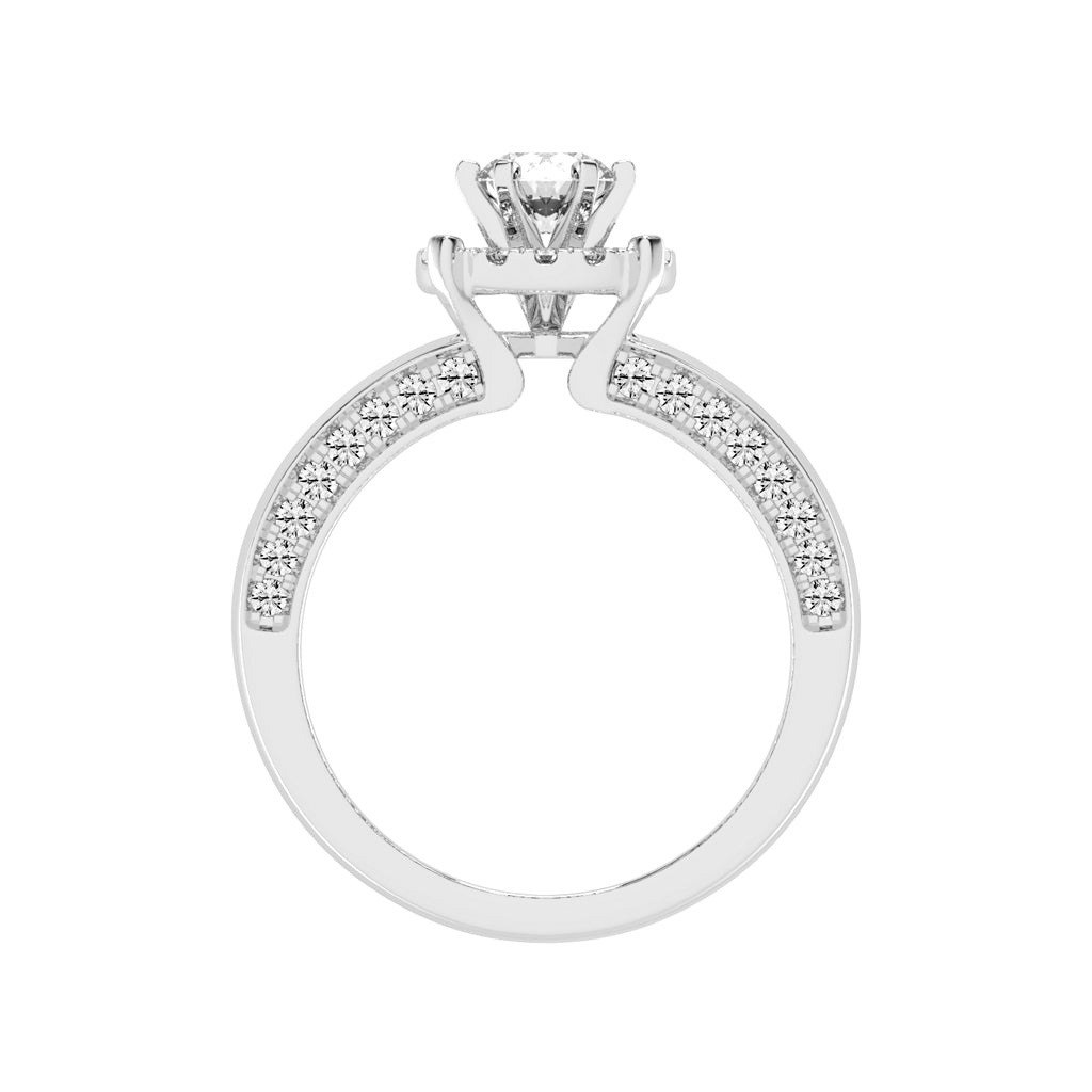 Round Shape Designer Halo Ring