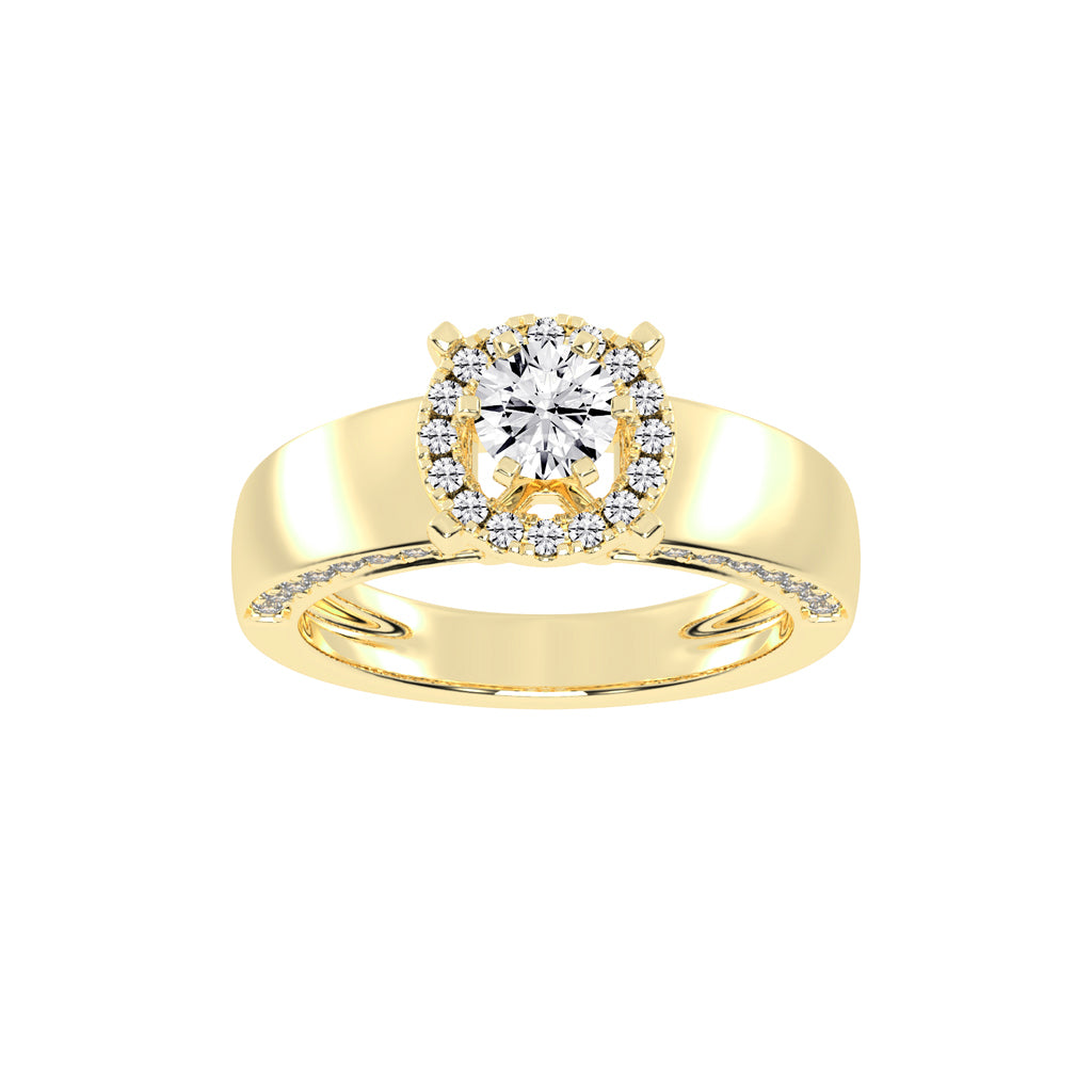 Round Shape Designer Halo Ring