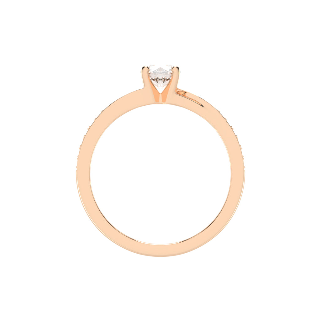 Aurelius Bypass Round Cut Side Stone Lab Diamond Ring