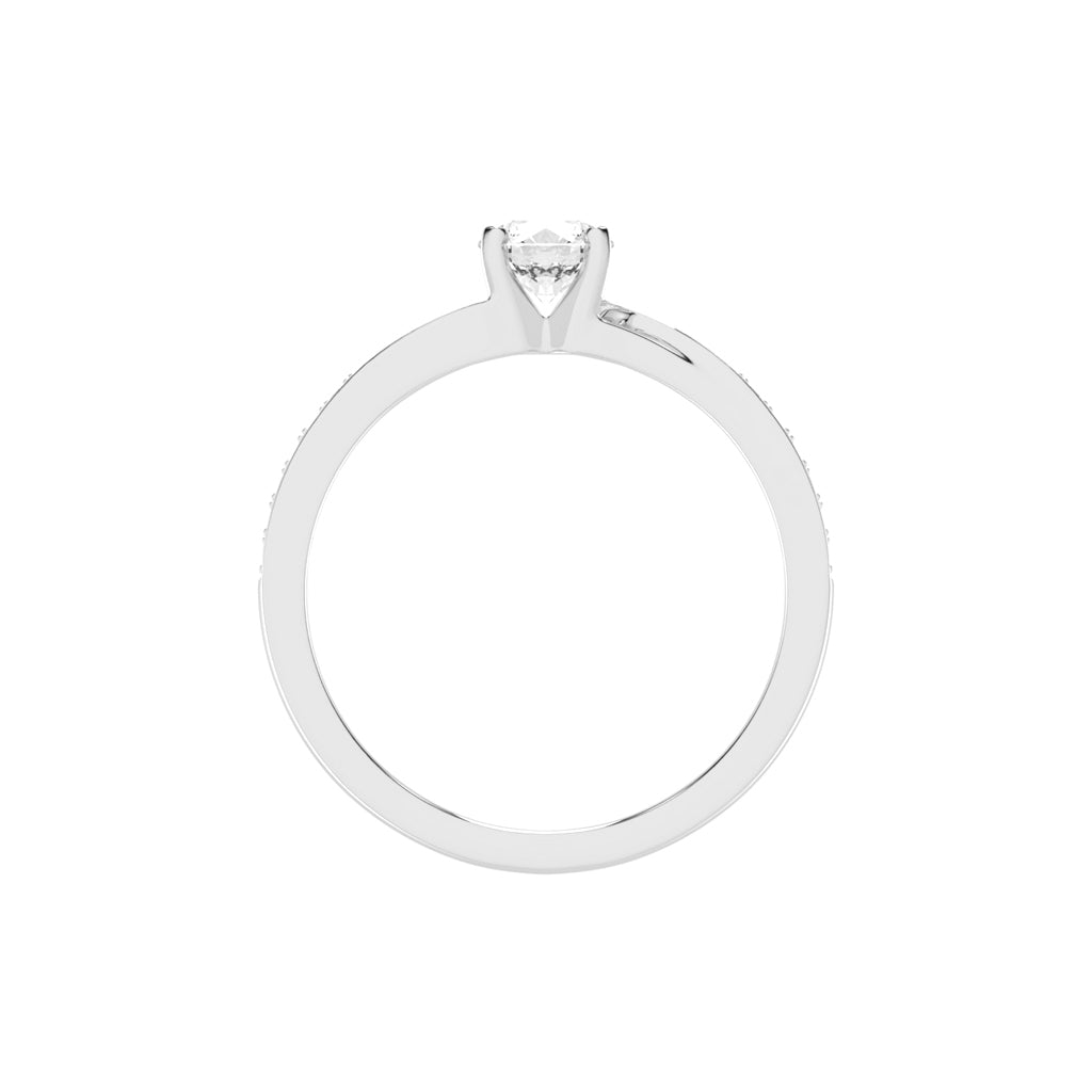 Aurelius Bypass Round Cut Side Stone Lab Diamond Ring