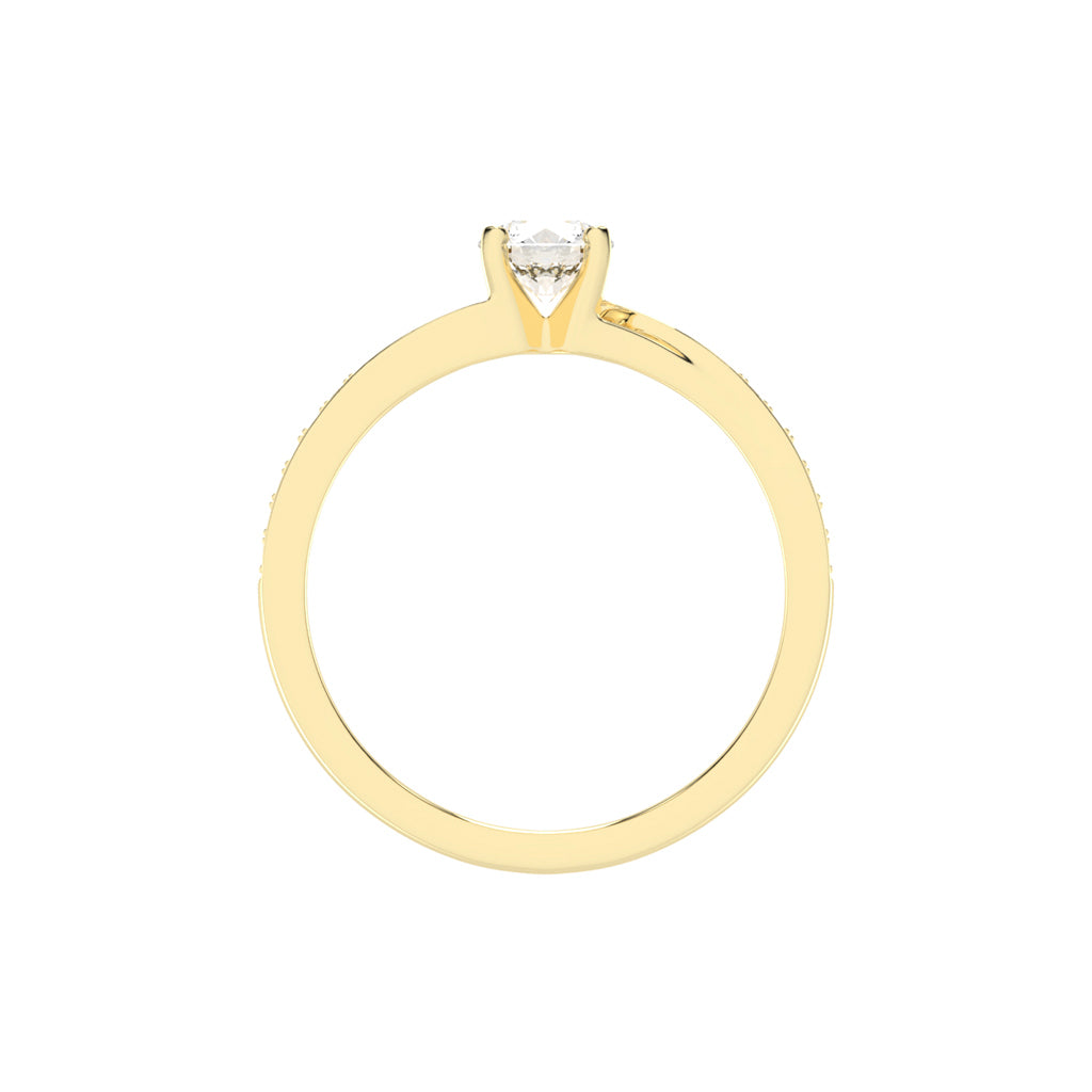 Aurelius Bypass Round Cut Side Stone Lab Diamond Ring