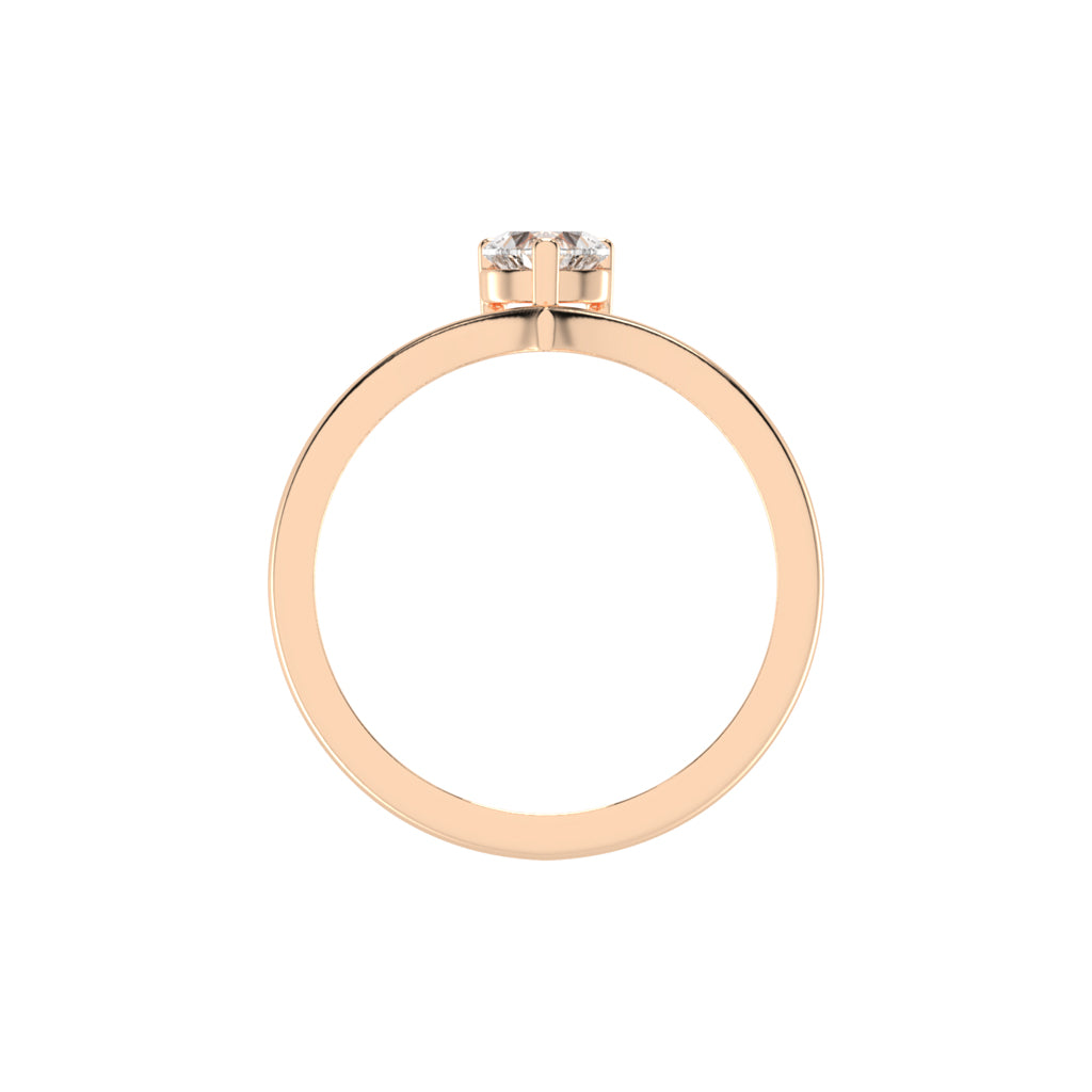 Solviona Three Prong Heart Cut Solitaire Lab Diamond Ring