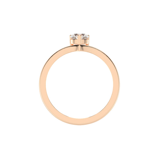 Solviona Three Prong Heart Cut Solitaire Lab Diamond Ring