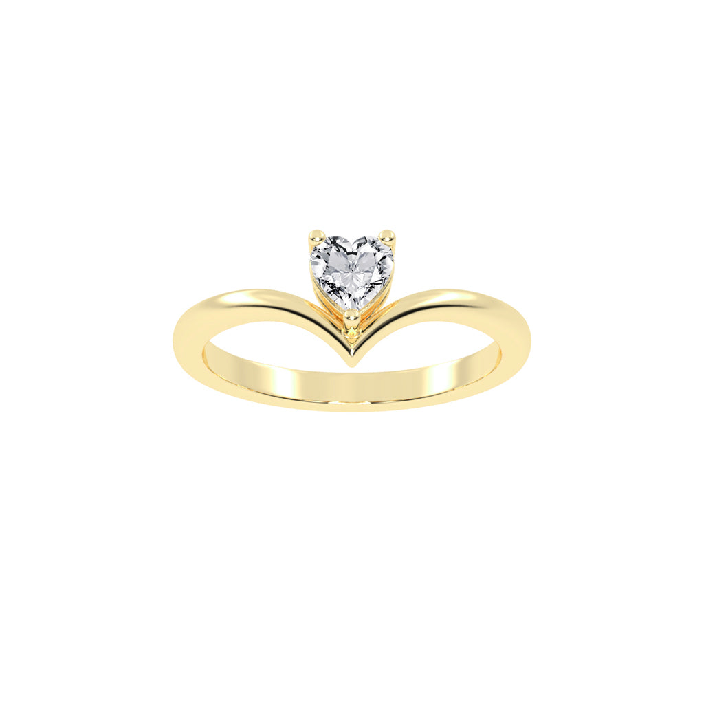 Solviona Three Prong Heart Cut Solitaire Lab Diamond Ring