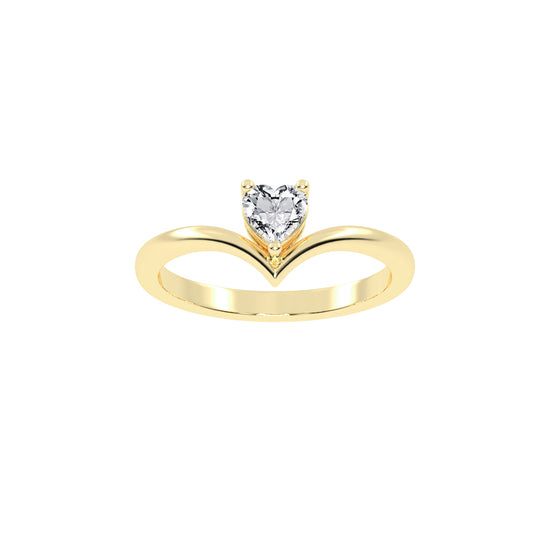 Solviona Three Prong Heart Cut Solitaire Lab Diamond Ring