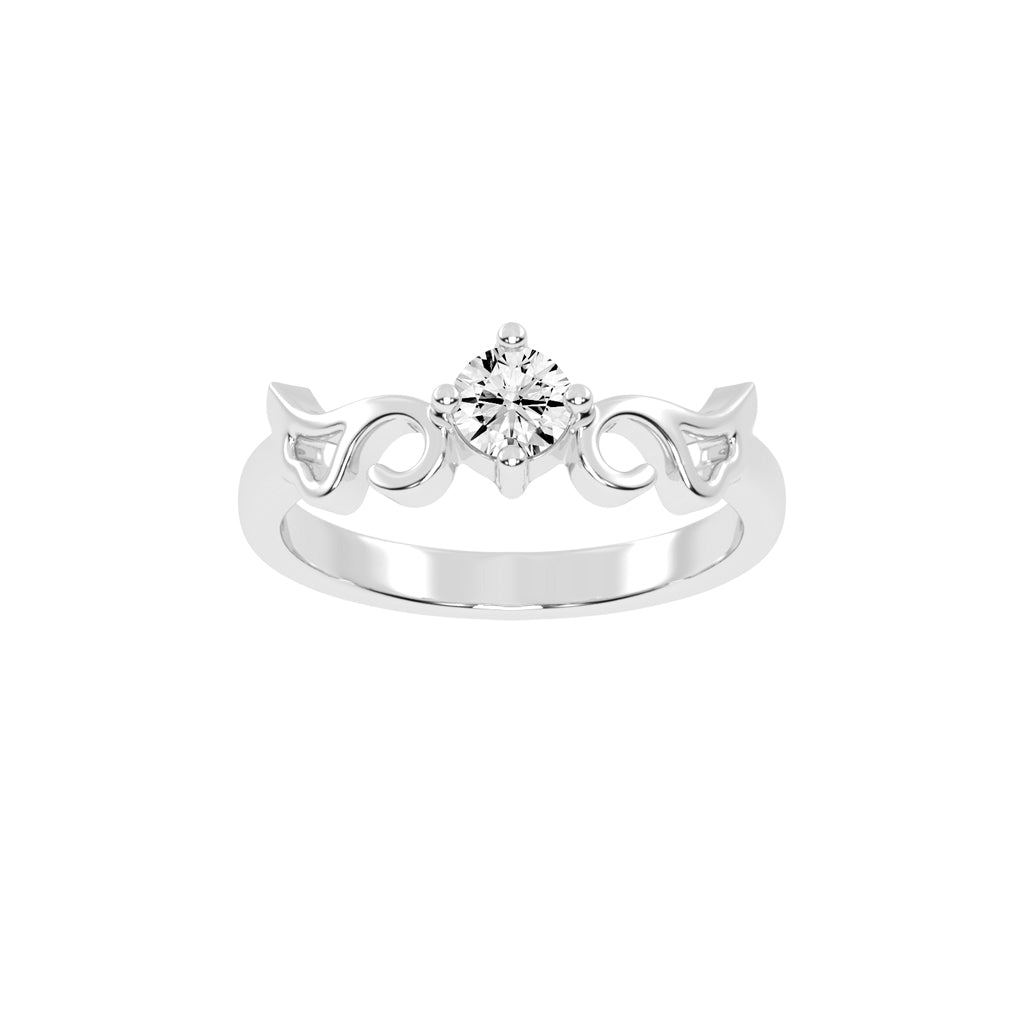 Adorevia Four Prong Round Cut Classic Lab Diamond Ring