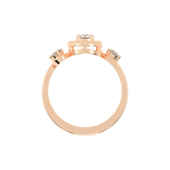 Trinerva Round Cut Three Stone Lab Diamond Ring