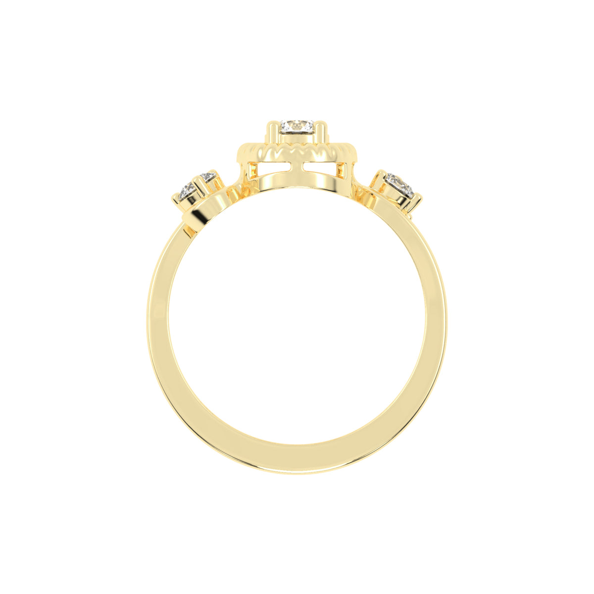 Trinerva Round Cut Three Stone Lab Diamond Ring