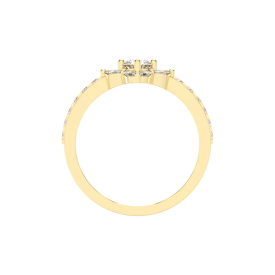 Trellos Shared Prong Round Cut Lab Diamond Ring