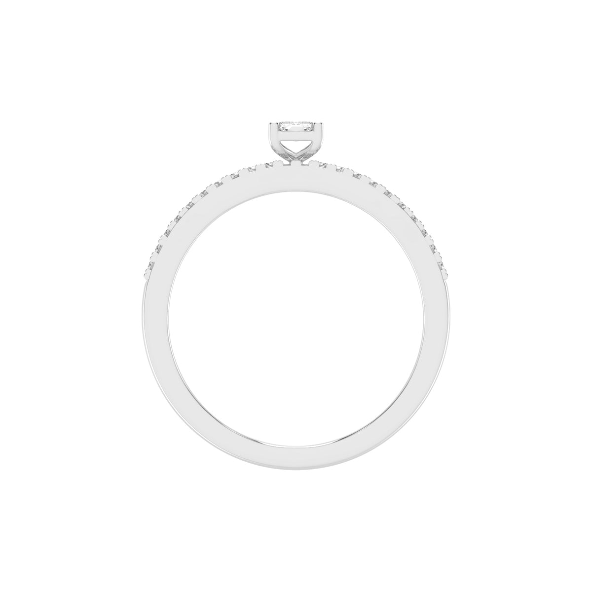Veridelle Emerald Cut Side Stone Lab Diamond Ring