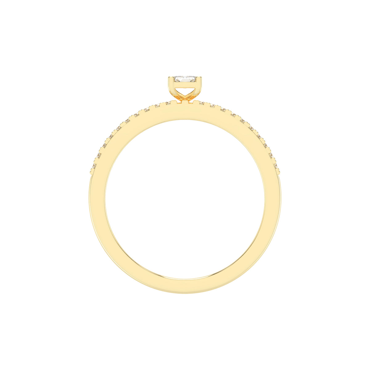Veridelle Emerald Cut Side Stone Lab Diamond Ring