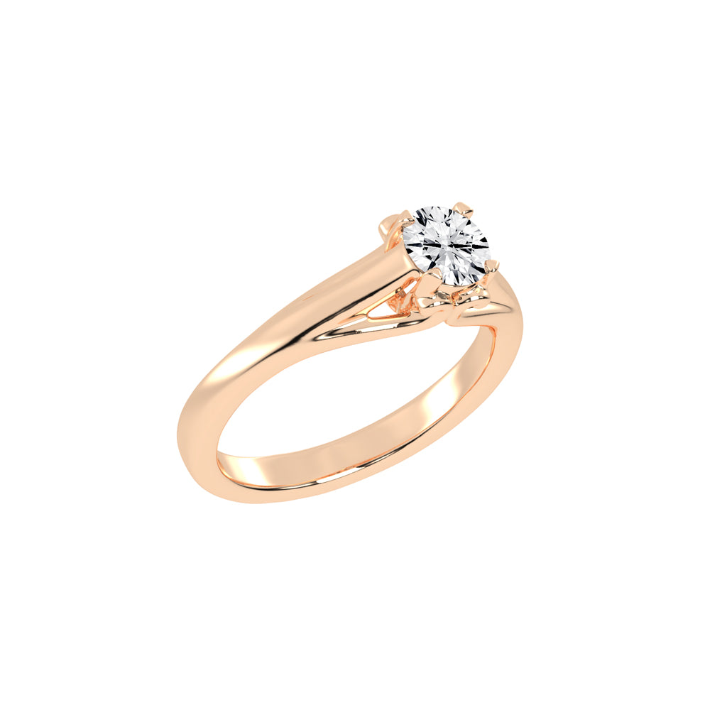 Soliessa Round Cut Solitaire Lab Diamond Ring