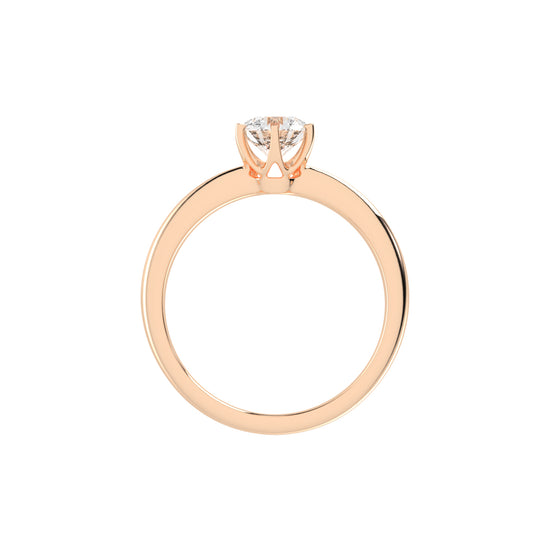 Solairista Six Prong Round Cut Solitaire Lab Diamond Ring