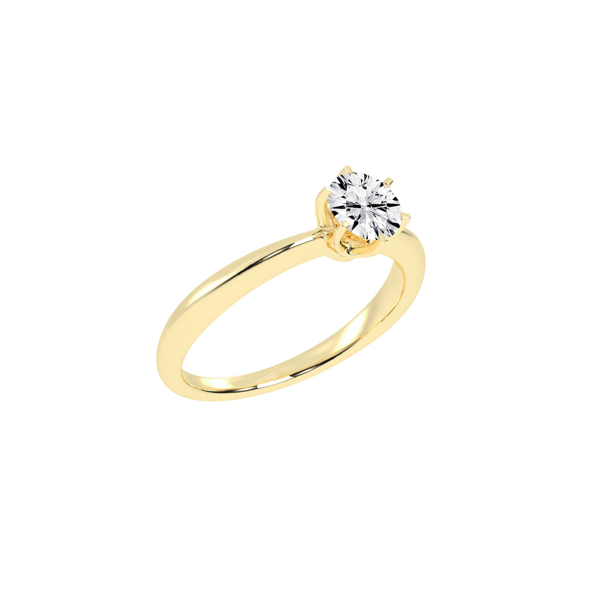 Solairista Six Prong Round Cut Solitaire Lab Diamond Ring