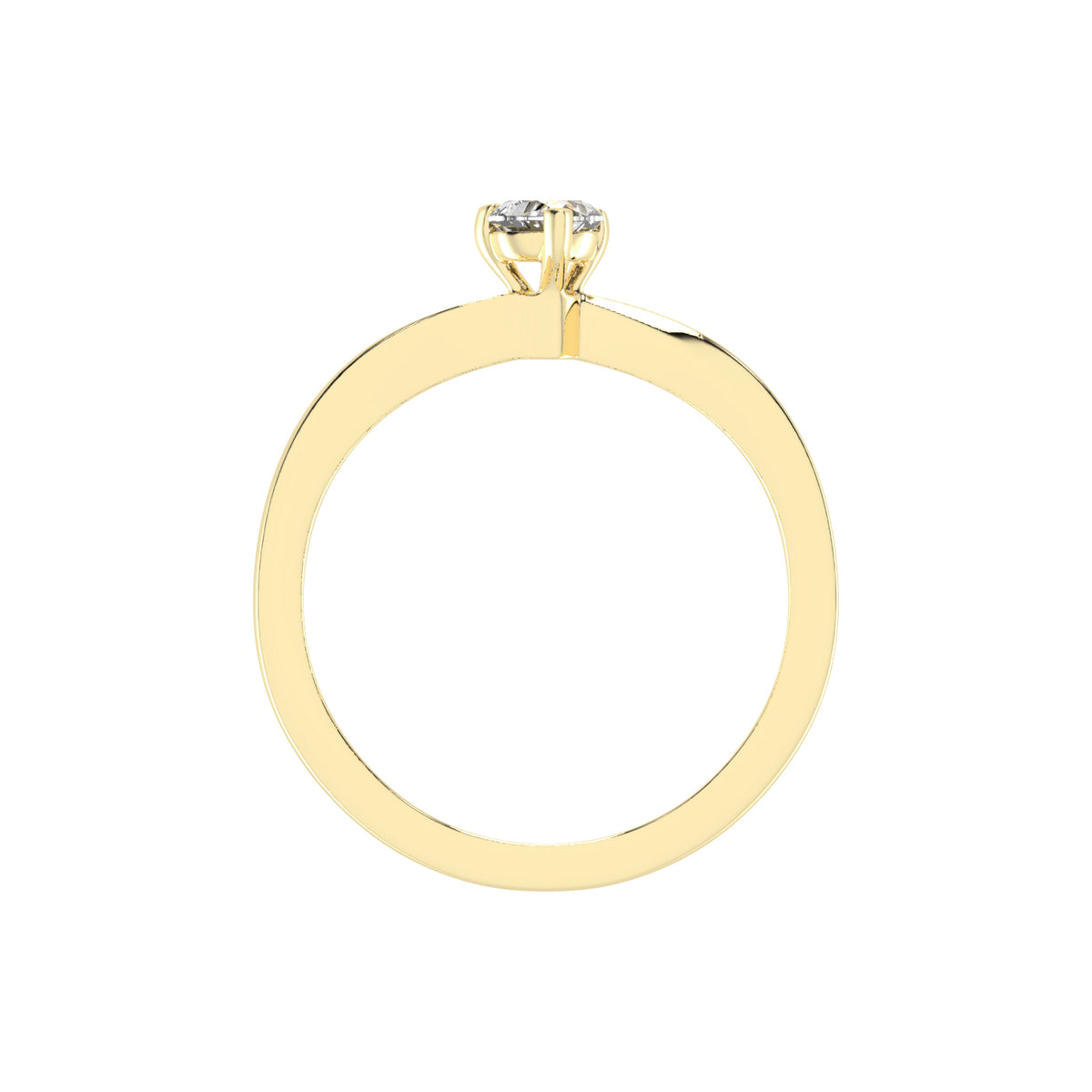 Solantirra three prong heart cut solitaire lab diamond ring