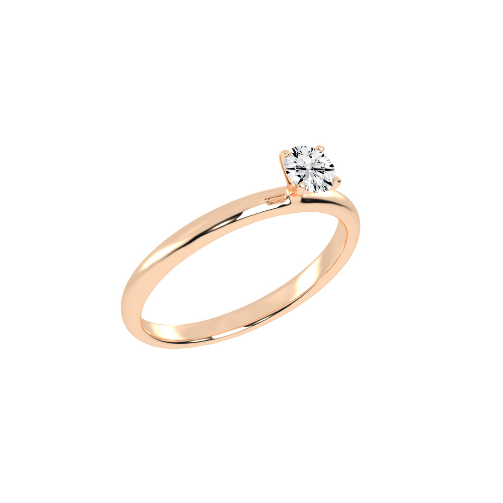 Solivantaire Four Prong Round Cut Solitaire Lab Diamond Ring