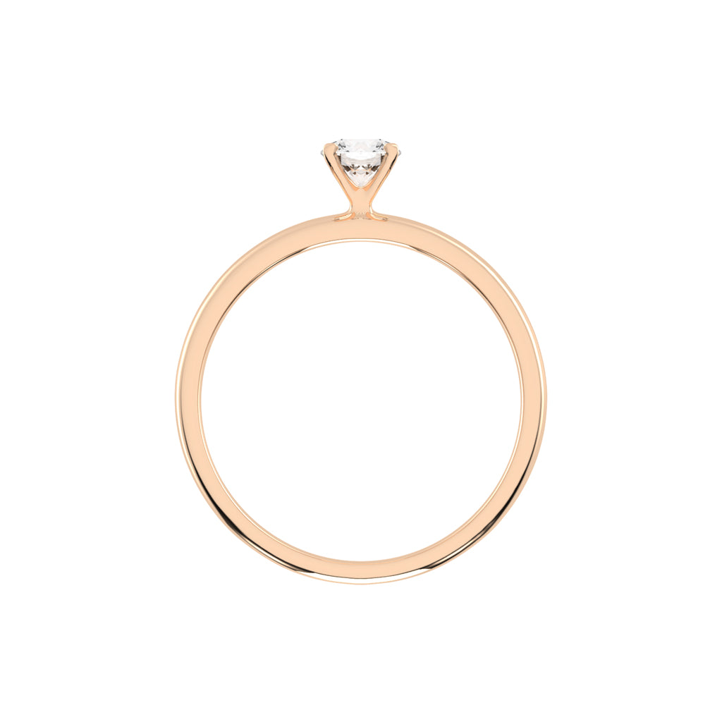 Solivantaire Four Prong Round Cut Solitaire Lab Diamond Ring