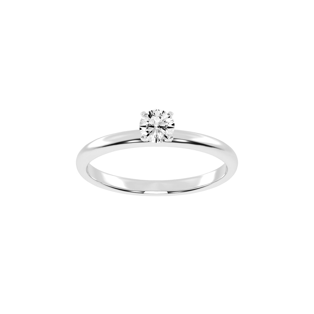 Solivantaire Four Prong Round Cut Solitaire Lab Diamond Ring